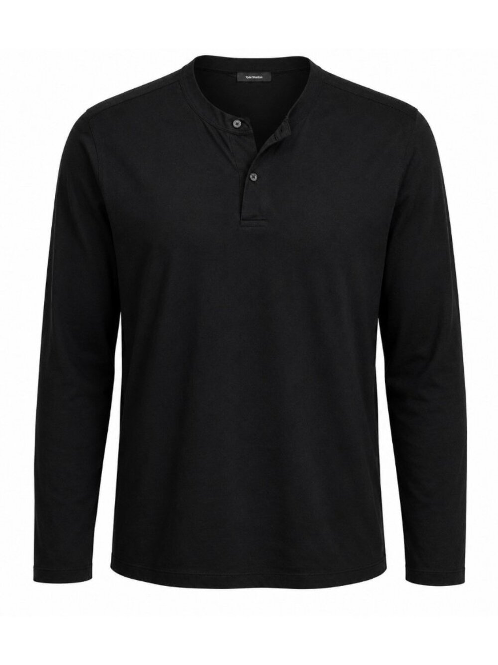 Todd Shelton Mens Henley Shirt Size XL Black Long Sleeve Preppy Y2K Classic